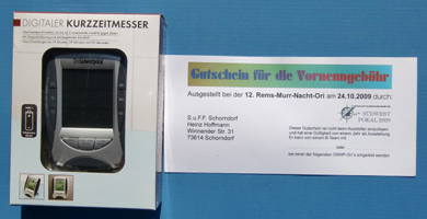 Kurzzeitwecker und Gutschein Freistart